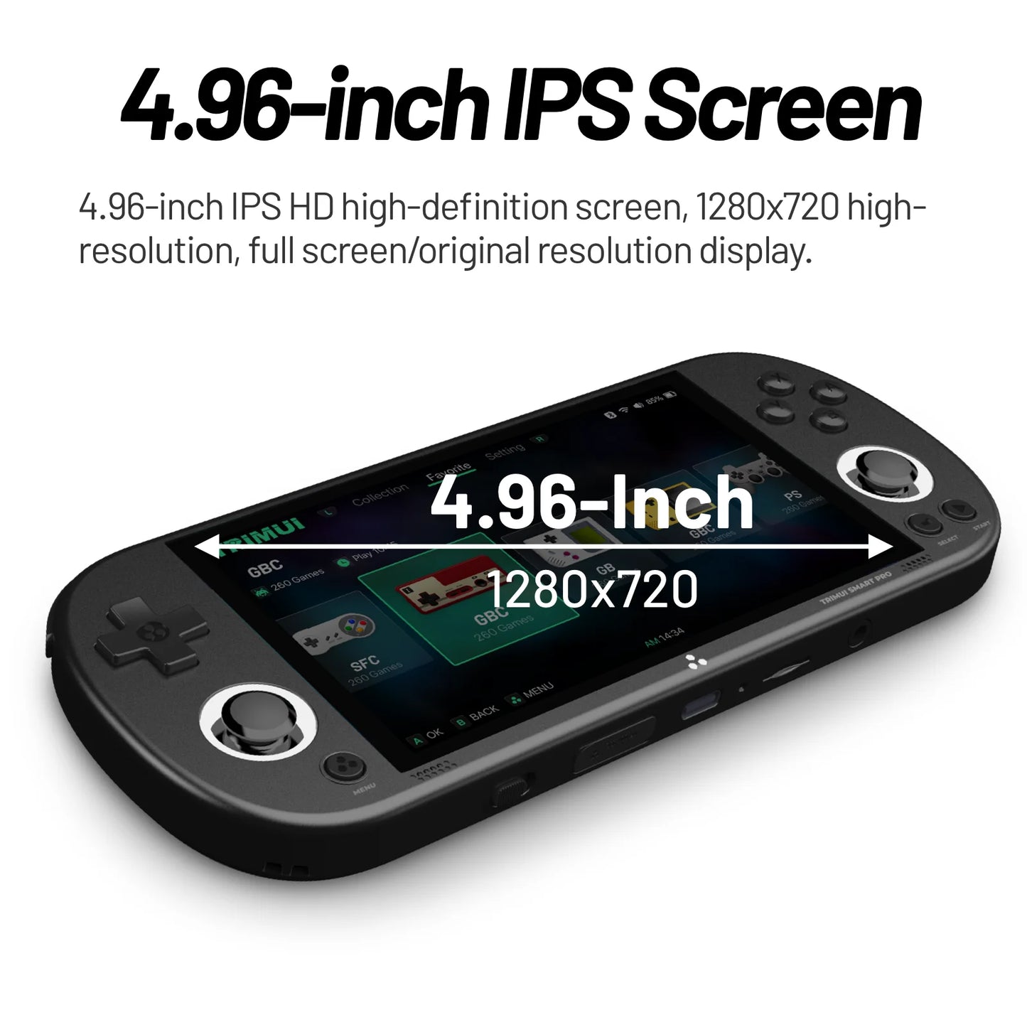 Trimui Smart Pro Handheld Game Console 4.96''IPS Screen Linux System Joystick