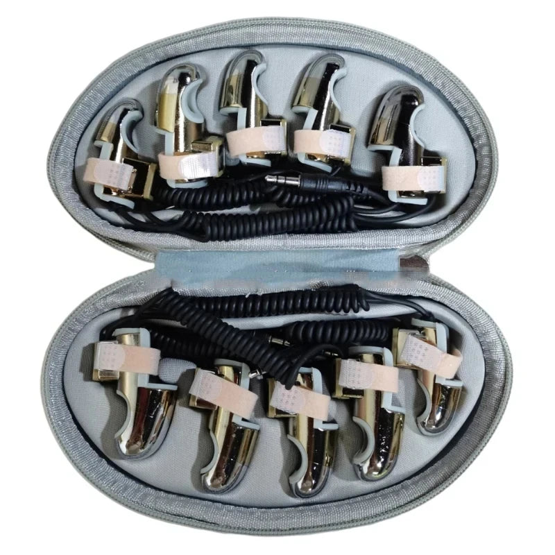 The Newest Golden finger body massager for facial stretching, RF EMS micro-current therapy, meridian dredging