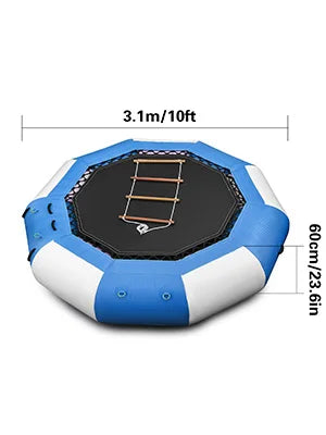 VEVOR Inflatable Water Trampoline PVC Tarpaulin Floated Bounce Platform Smooth and Waterproof Surface W/ Ladder For Pool Ocean