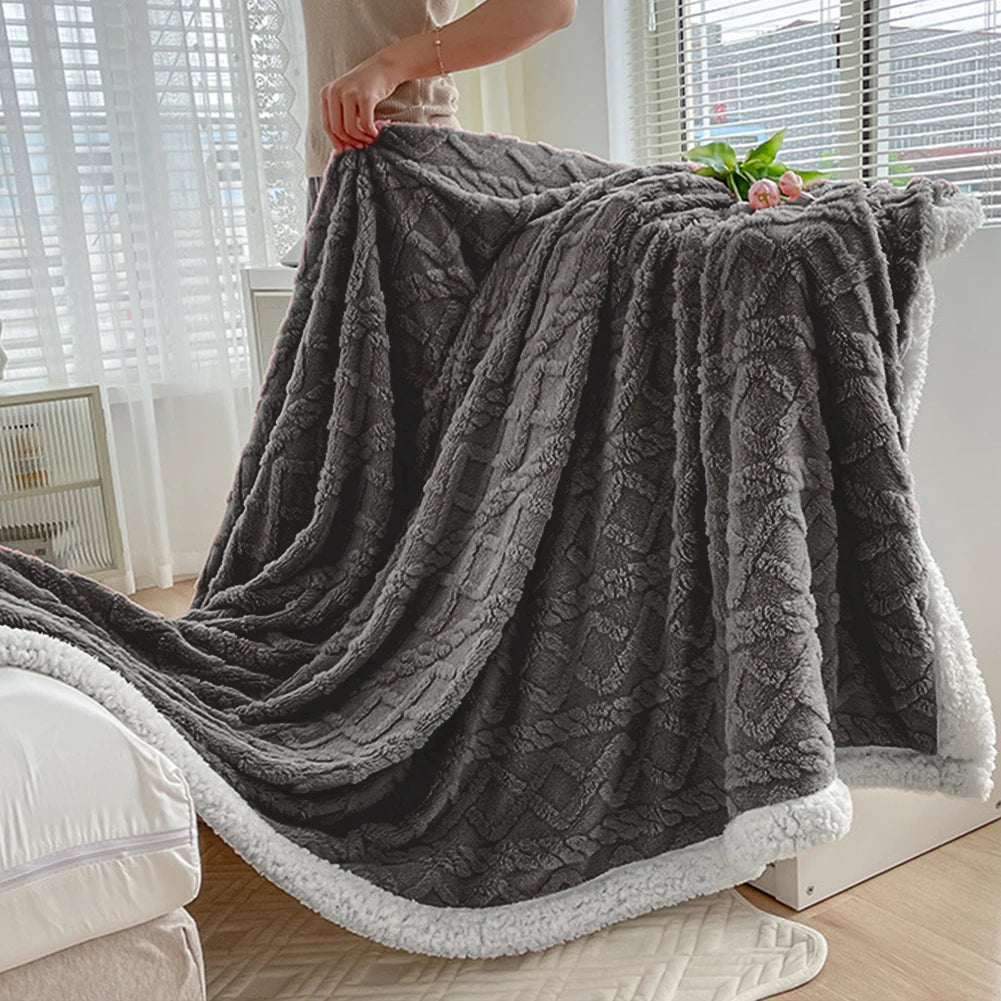 Thick Winter Warm Blanket for Bed Artificial Lamb Cashmere Weighted Blankets Soft Comfortable Warmth Quilt Comforter Warm Quilt