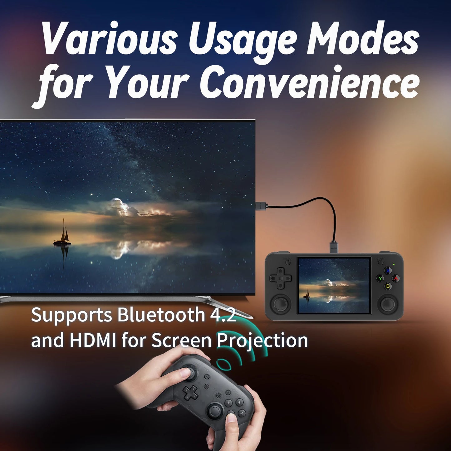 ANBERNIC RG35XX H Hand-held Consoles For Playing Video Games 3.5-inch IPS 640*480 Screen Retro Game Player 3300 mAh Battery