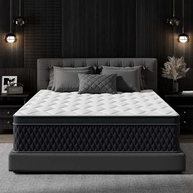 Hybrid Memory Foam Mattress in a Box, Individually Wrapped Pocket Coils Mattress for Isolate Motion