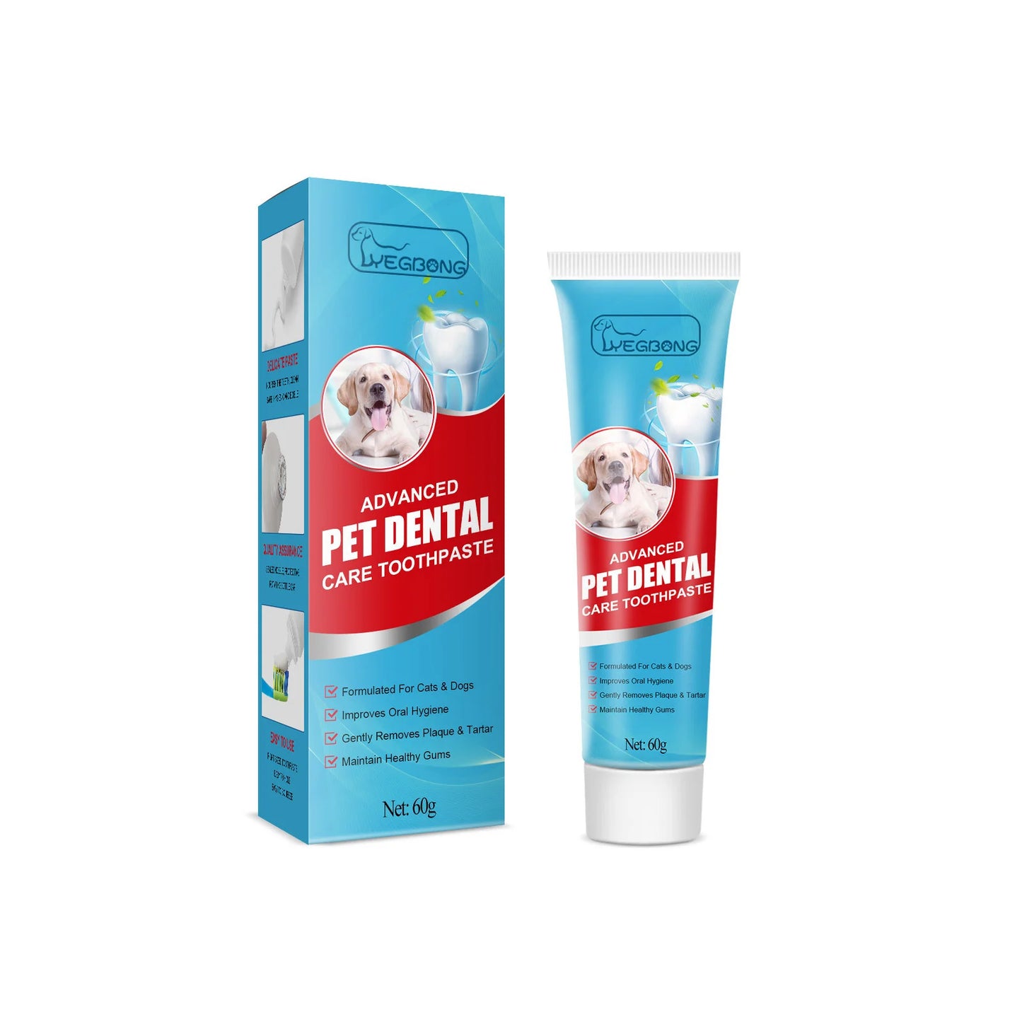 60g Cat Dog Pet Toothpaste Fresh Breath Edible Remove Bad Breath Tartar Dental Calculus For Dogs Cats Pet Dental Care Supplies
