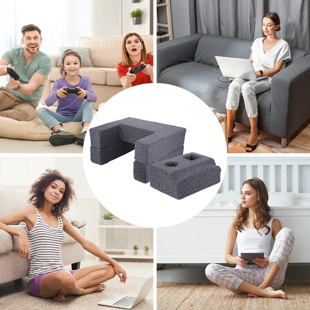 Extra Large Reading & Gaming Pillow with Cup Holder Adjustable Adult Reading Pillow Bed Desk for Reading Gaming Working and More