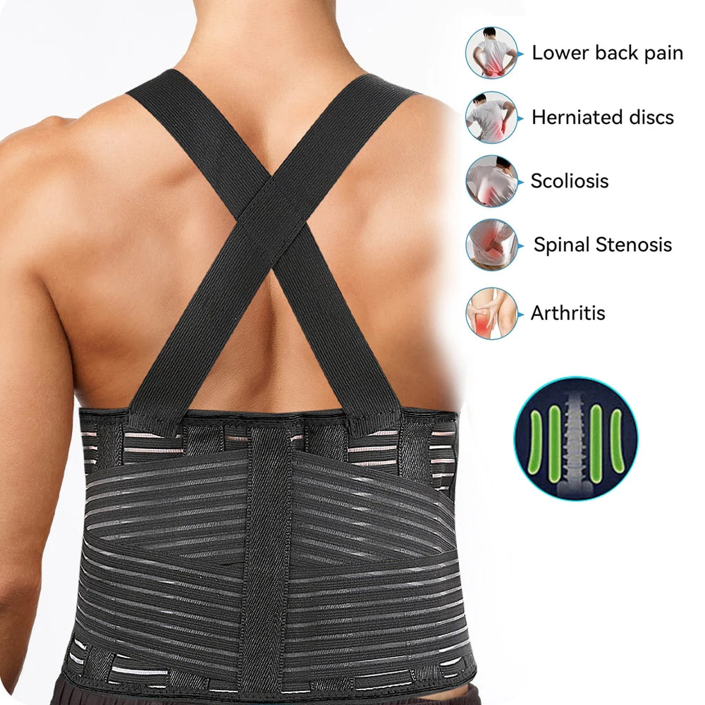 Back Brace Lower Lumbar Support for Heavy Lifting - Lower Back Support Belt - Adjustable Back Belt for Workout,Waist Pain Relief