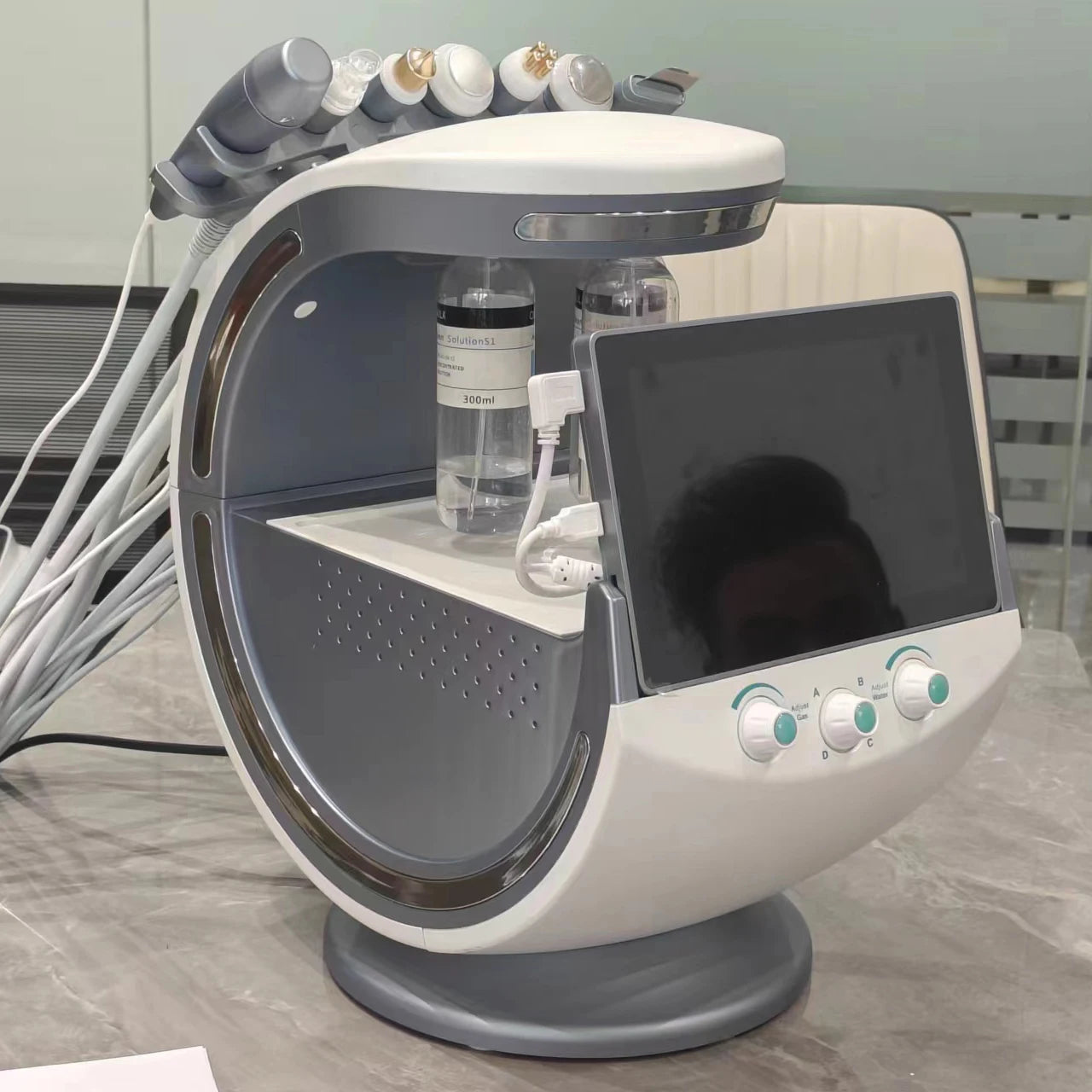 Ultrasound Skin Care Cryotherapy Microdermabrasion Machine Ice Blue Magic Mirror Skin Analyzer Oxygene Hydro facial Machine