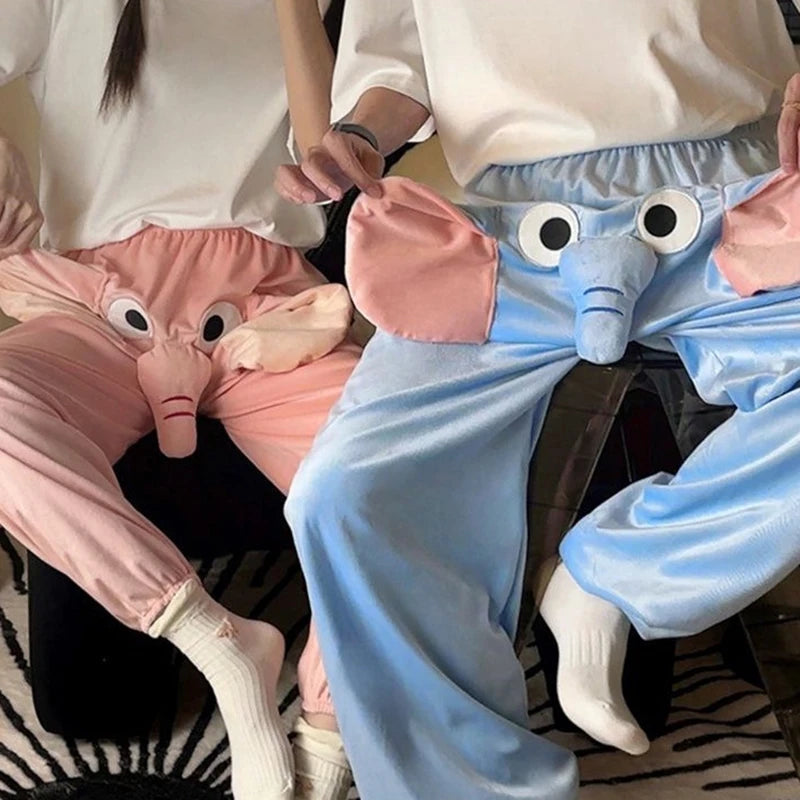 Couple Pajama Pants With A Ringing Elephant Trunk