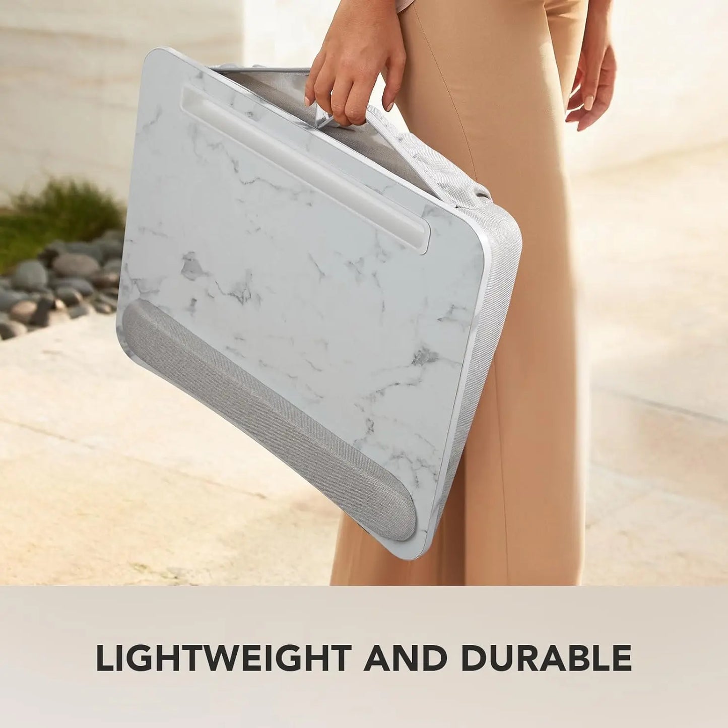 Lap Laptop Desk - Portable Lap Desk with Pillow Cushion, Fits up to 15.6 inch Laptop, with Anti-Slip Strip