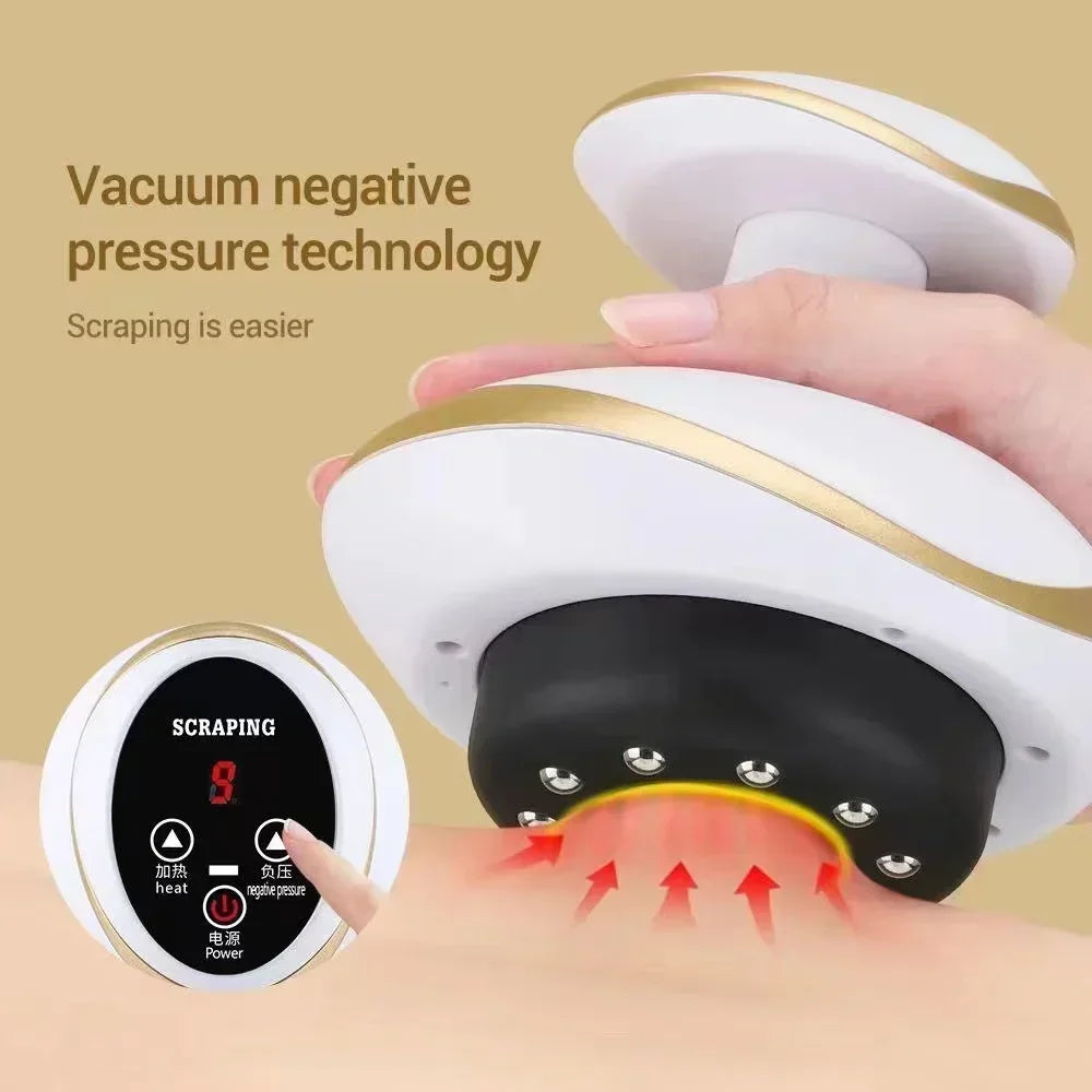 Electric Scrapin, Cupping, Suction, Heating, Fat Burner, Anti-cellulite Massager