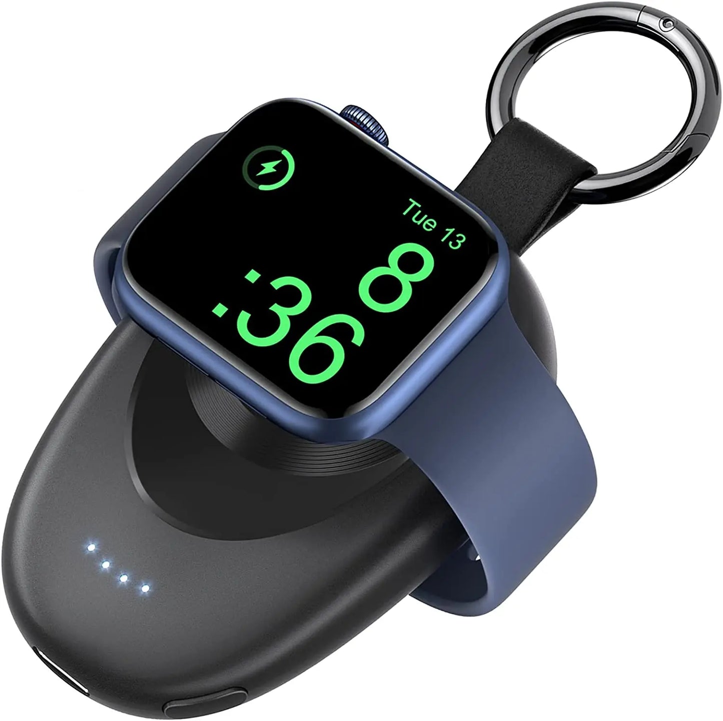 Portable Charger for Apple Watch Series 9/8/7/6/5/4/3/2/SE/Ultra Travel Power Bank Wireless Keychain Charger Watch Spare Battery
