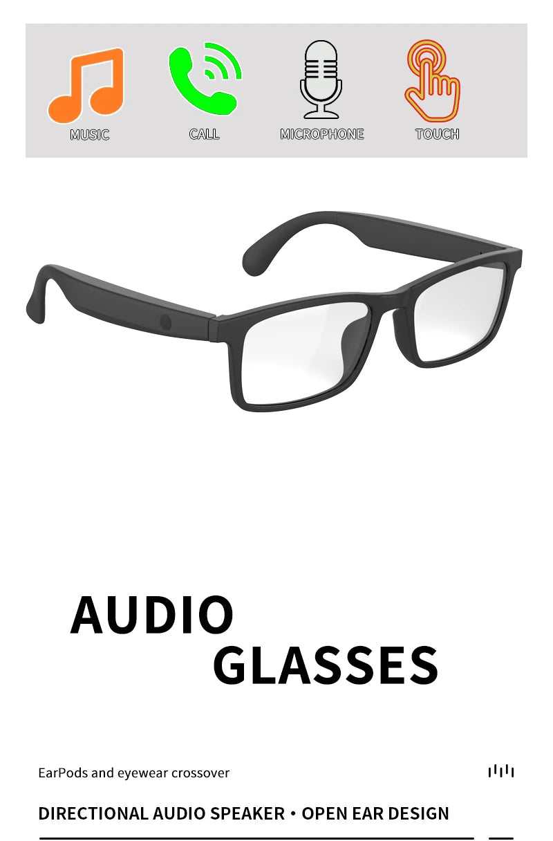 New smart glasses wireless bluetooth hands-free call music headset with speaker fashion glasses wireless stereo sound
