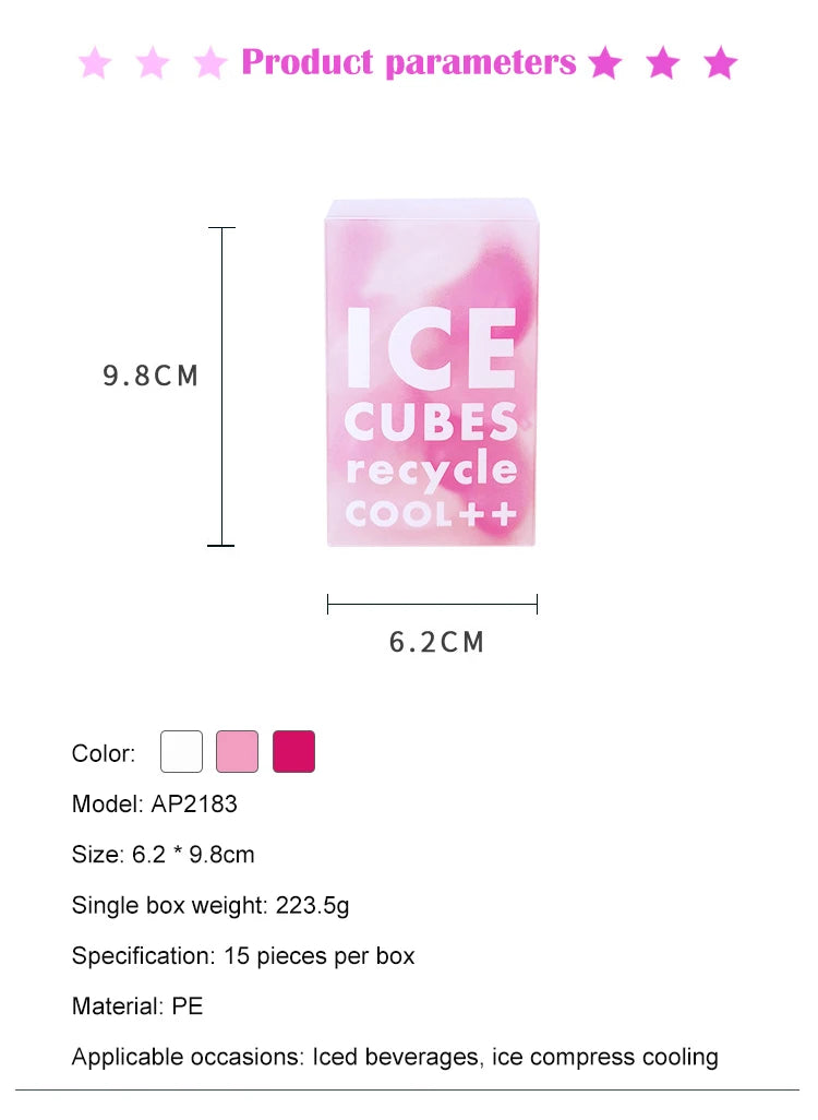 15PCS Ice Cubes Whiskey Chilling Reusable Heart Ice Cube Stone DIY Drinks Cooling Rock Bar Wine Cocktail Juice Beer Coolers