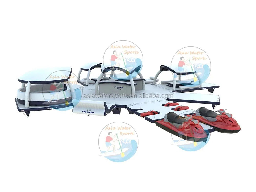 Custom Inflatable Floating Wave Loading Dock, Inflatable Jet Ski Dock Inflatable Water Platform
