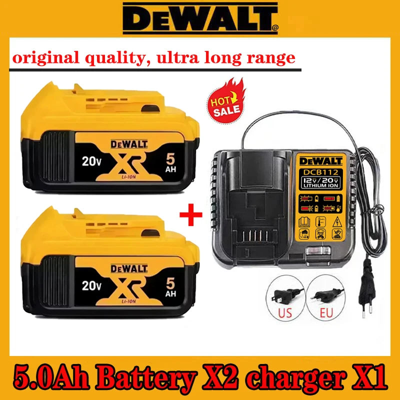 High Rate 100% Genuine Dewalt 20V Battery, 2AH 5AH 6AH Rechargeable Lithium Ion Battery, Dewalt DCB200 Power Tool Battery