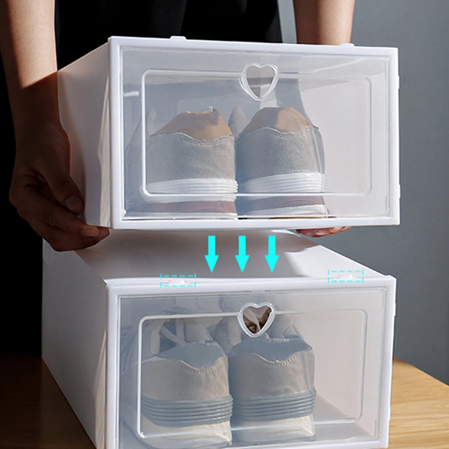 20 Pack Shoe Box Transparent Shoe Storage Cabinet Shoe Rack Storage Shoe Cabinet Shoe Storage Box Multi Layer Sorting