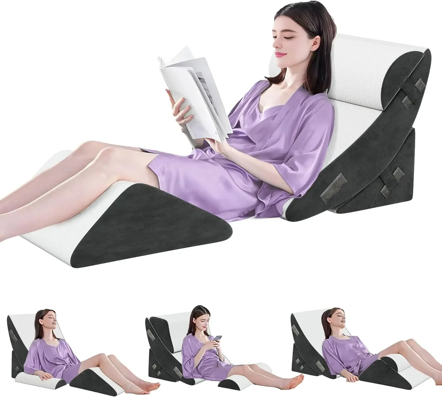 4Pcs Orthopedic Bed Wedge Pillow Set, Wedge Pillow for Sleeping