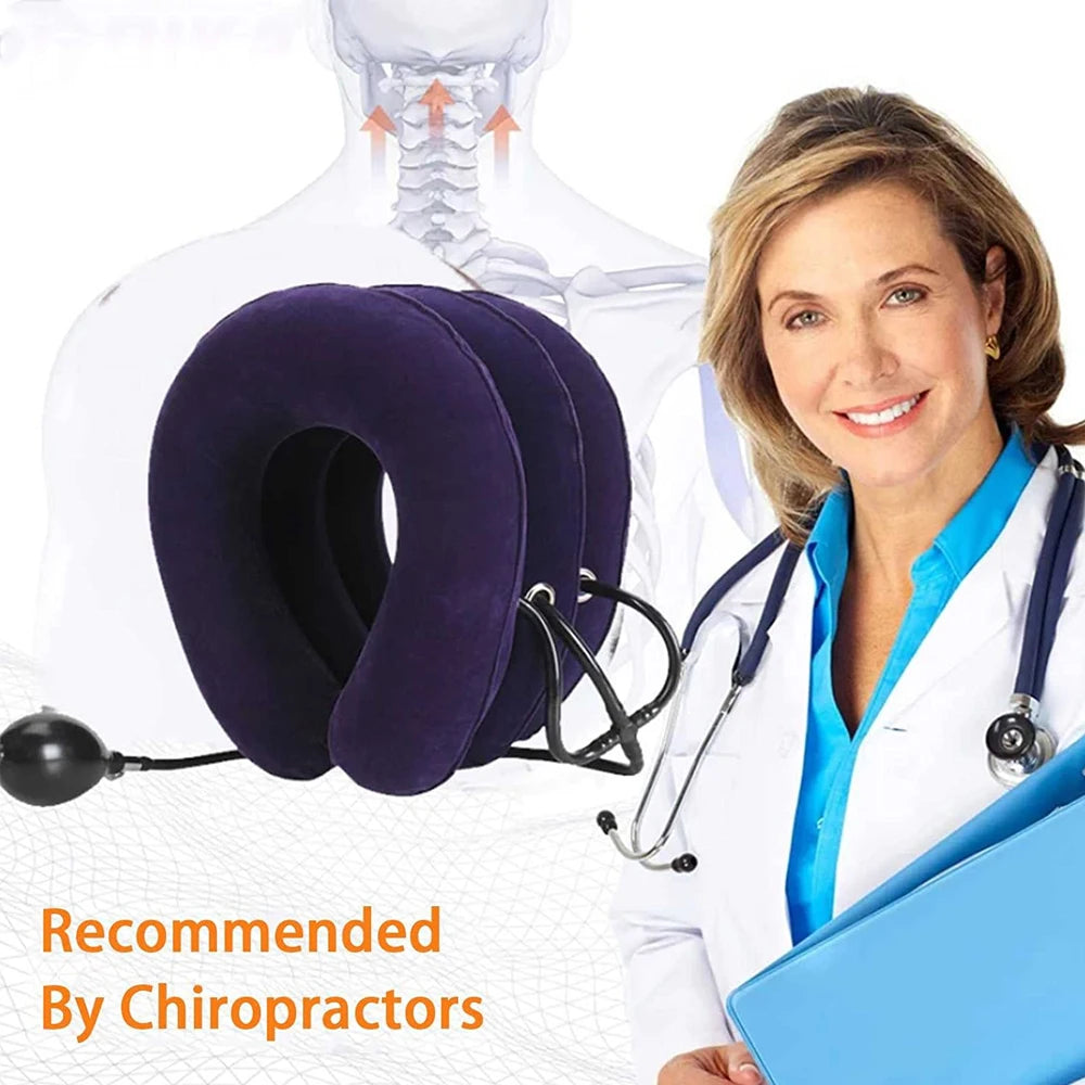 Cervical Neck Traction Device,Relief for Chronic Neck & Shoulder Alignment Pain,Inflatable Neck Stretcher