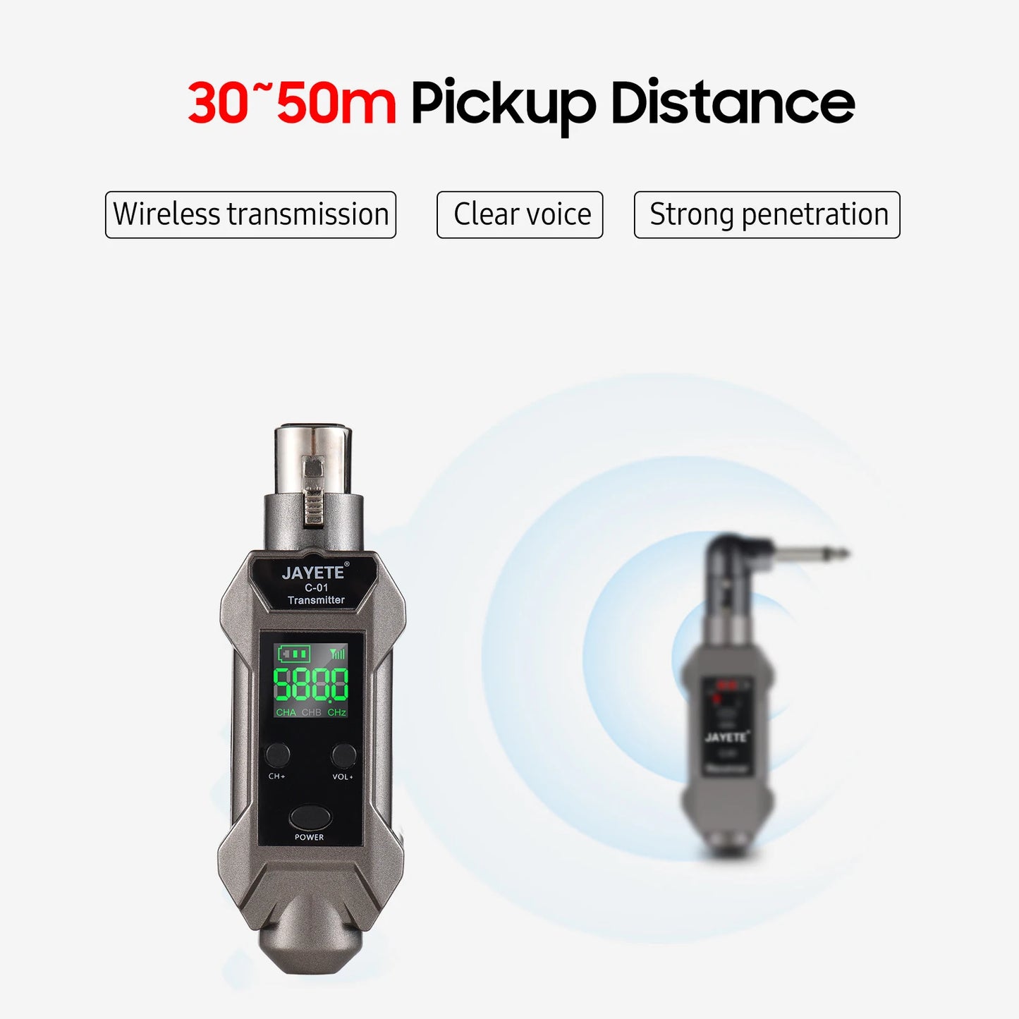 UHF Professional Wired to Wireless Microphone Converter Micphone Transmitter & Receiver Receiving Transmission for Dynamic Mic