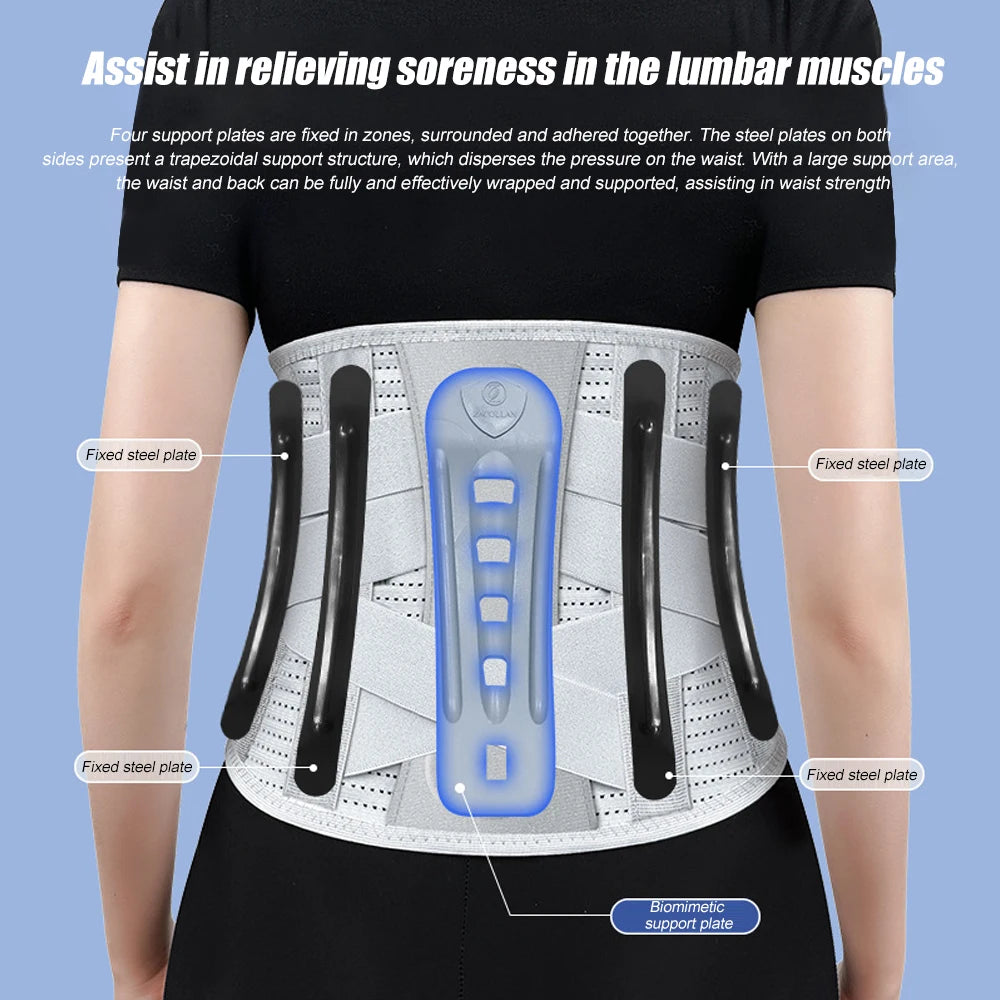 Back Pain Relief Belt - Adjustable, Double Pull, Breathable, Spine Decompression, Medical Orthopedic Pain Relief