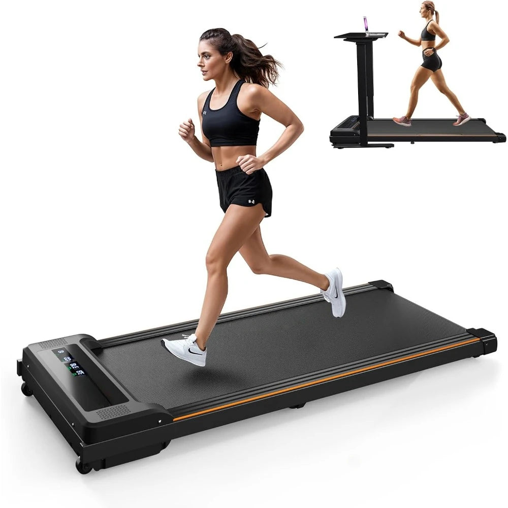 Walking Pad Treadmill, 2.5HP Under Desk Treadmill with Remote Control & LED Display, Quiet Desk Treadmill for Compact Space
