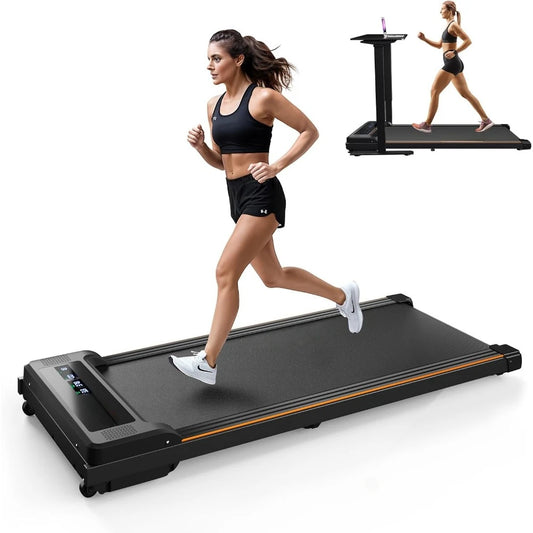 Walking Pad Treadmill, 2.5HP Under Desk Treadmill with Remote Control & LED Display, Quiet Desk Treadmill for Compact Space