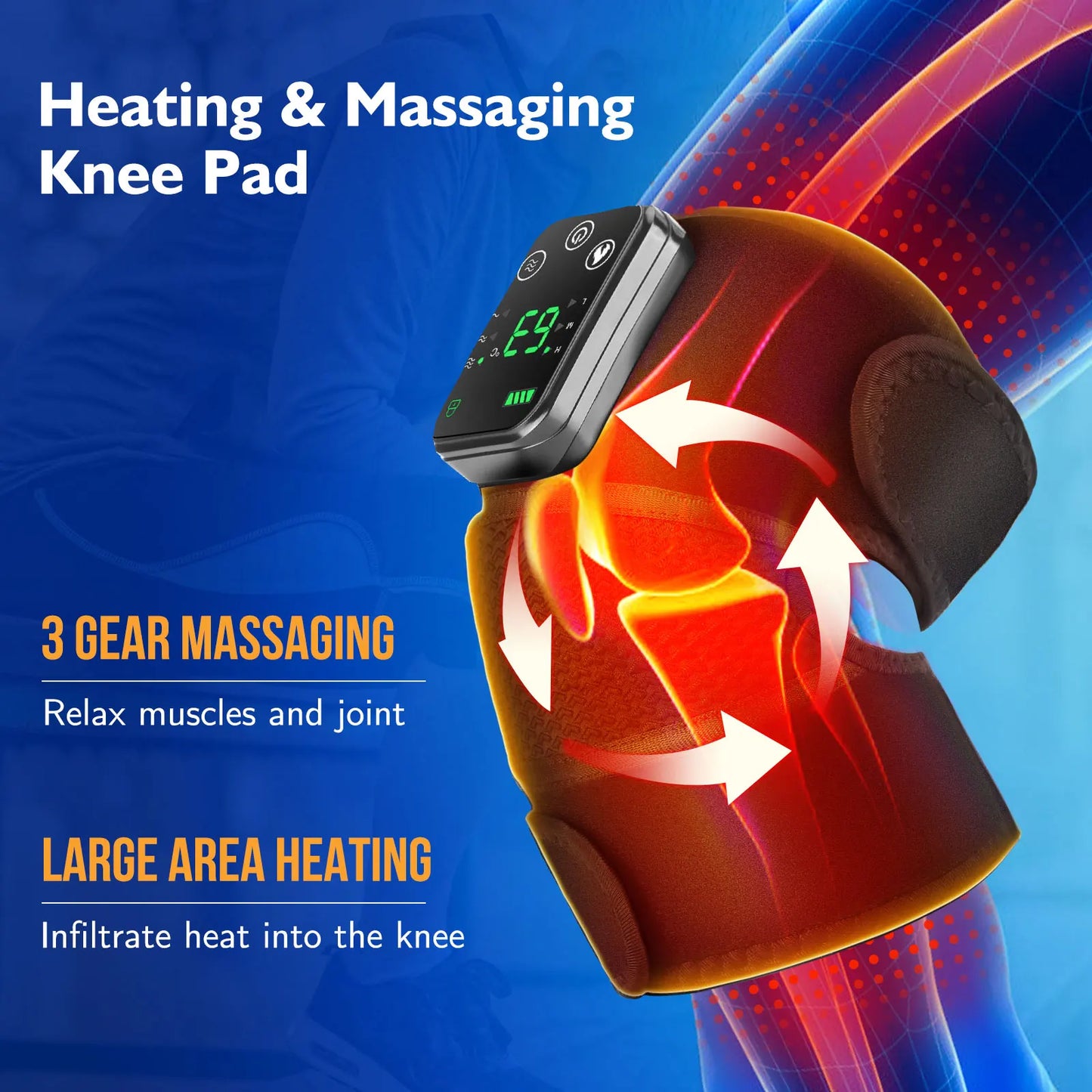 3 in 1 Heated Knee & Shoulder Steamer Vibration Elbow Warmer Shoulder Massager for Arthritis Temperature Control Support Brace