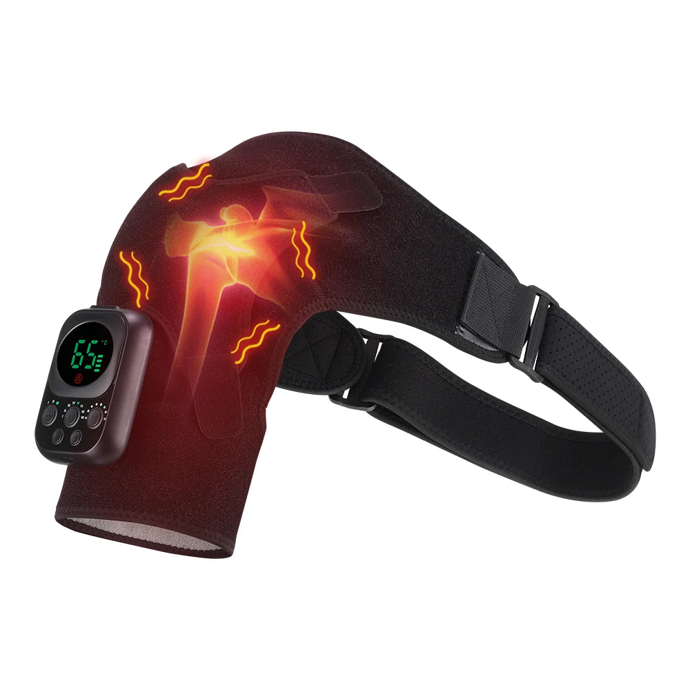 Electric Shoulder Brace 3 Gear Heated Vibration Massage Shoulder Support Massage Belt Arthritis Joint Injury Blood Circulation