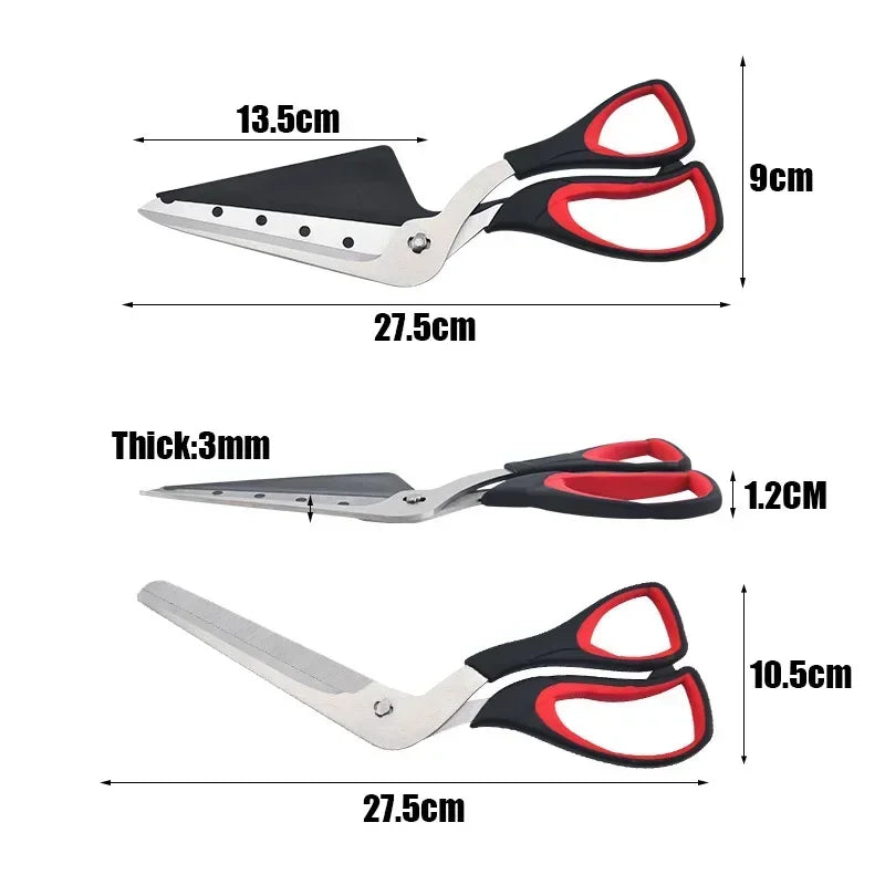 Professional Pizza Scissors Sharp Detachable Stainless Steel Blade Pizza Cutter Scissors Easy Cutting Pizza Spatula Slicer Tools