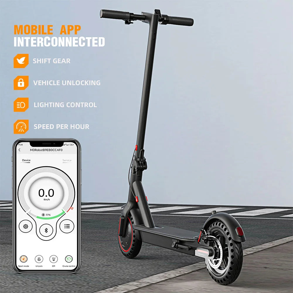 350W Foldable Electric Scooter Explosion-proof Tires & Dual Brake System
