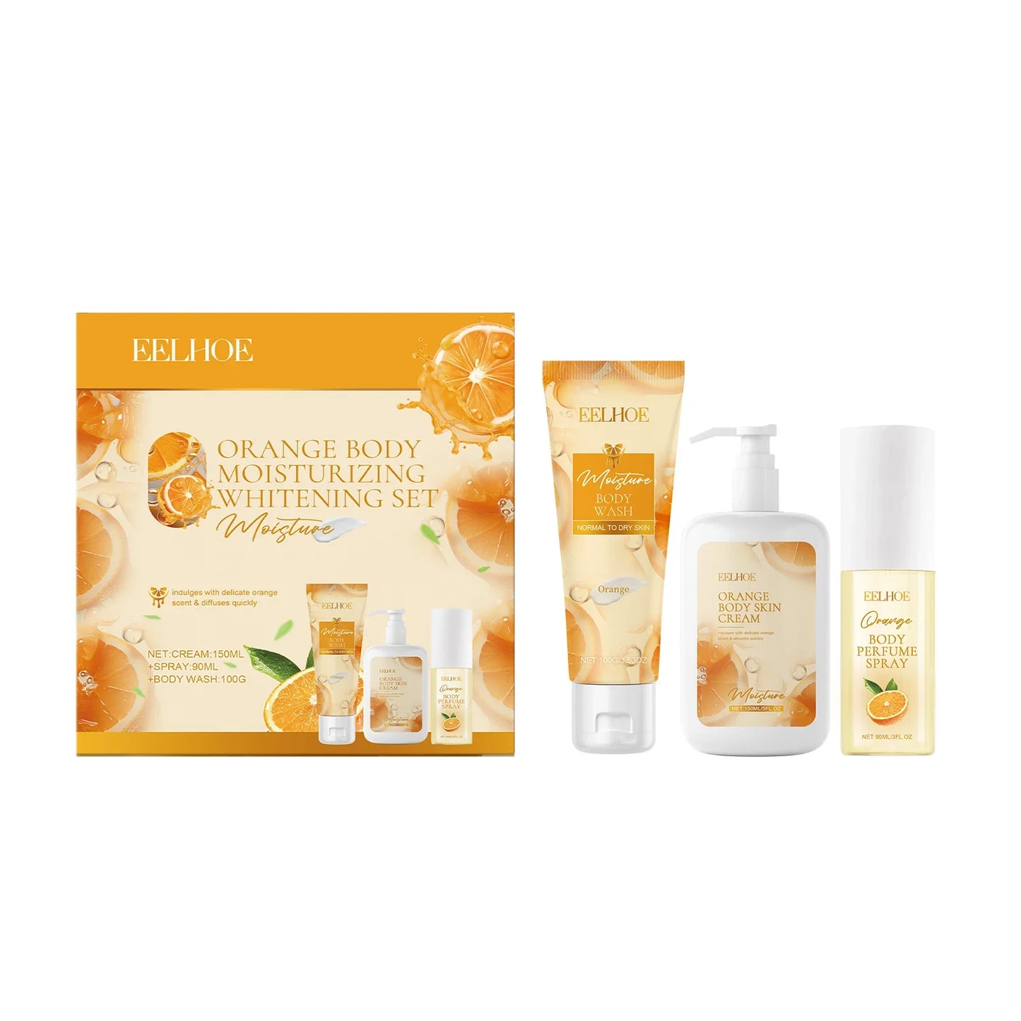 Orange Body Fragrance Gift Box Niacinamide Whitening Skincare Set Deep Nourishing Moisturizing And Brightening Body Care Product
