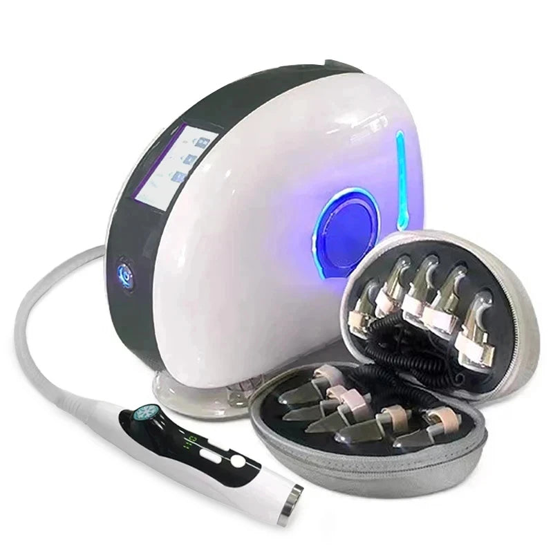 The Newest Golden finger body massager for facial stretching, RF EMS micro-current therapy, meridian dredging