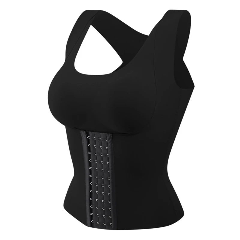 Women 3-in-1 Body Shapewear Posture Corrector Underwear Tummy Control Back Support Push Up Bra Shaper Vest Slim Tank Top Corset