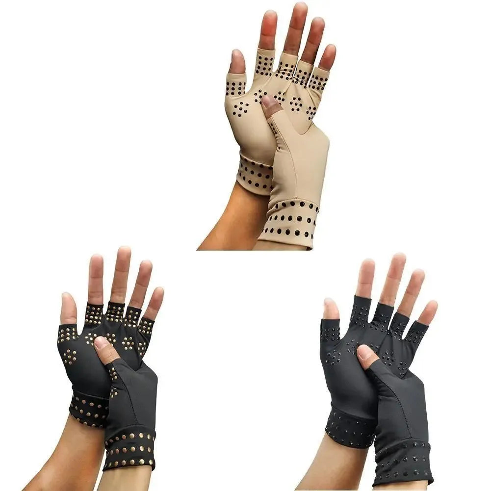 Fingerless Compression Gloves – Magnetic Arthritis Therapy for Hand Pain Relief