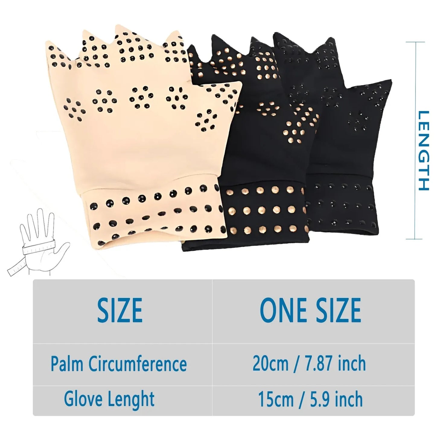 Fingerless Compression Gloves – Magnetic Arthritis Therapy for Hand Pain Relief