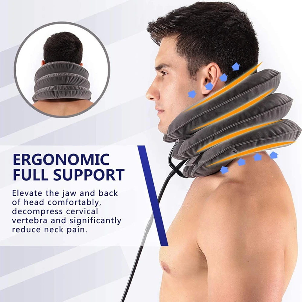 Cervical Neck Traction Device,Relief for Chronic Neck & Shoulder Alignment Pain,Inflatable Neck Stretcher