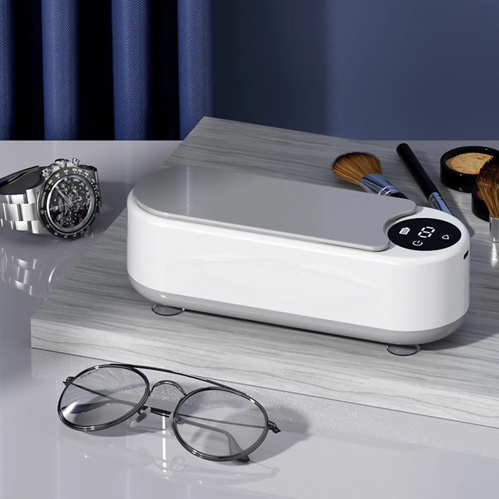 Ultrasonic Eyeglass Washing Tool Portable Glasses Cleaner Multifunctional High Frequency Vibration for Retainer Eyeglass Watches