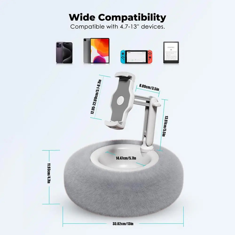 Tablet Stand Pillow Adjustable Pillow Stand With Bowl Soft Phone Holder Reading Tablet Accessories Laying Lap Holder For Sofa