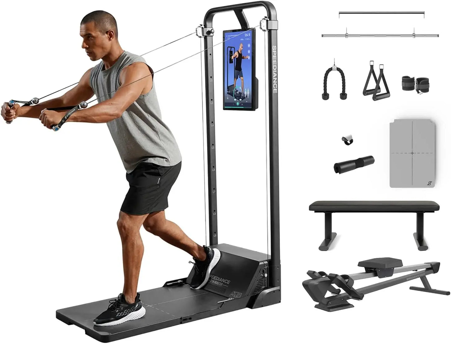Home  System, Gym Monster  Smith Machine Home Gym Power Cage, All-in-one Cable Machine for Home Workout,