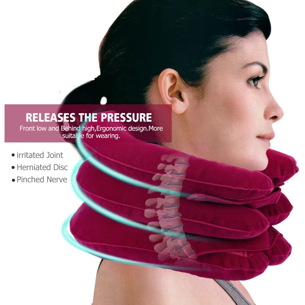 Cervical Neck Traction Device,Relief for Chronic Neck & Shoulder Alignment Pain,Inflatable Neck Stretcher