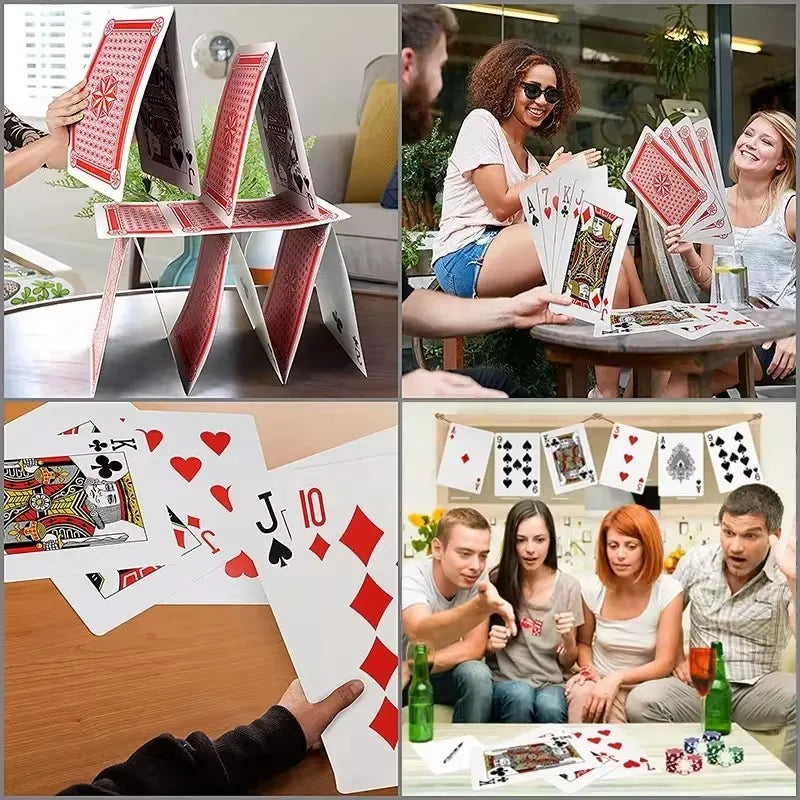 Oversized Super Jumbo Poker Playing Cards 4x Larger Travel Carnival Wedding Birthday Party Favors Family Board Games For Adults