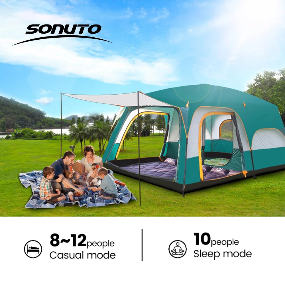 Hiking Tent 3-12 Person Rainproof