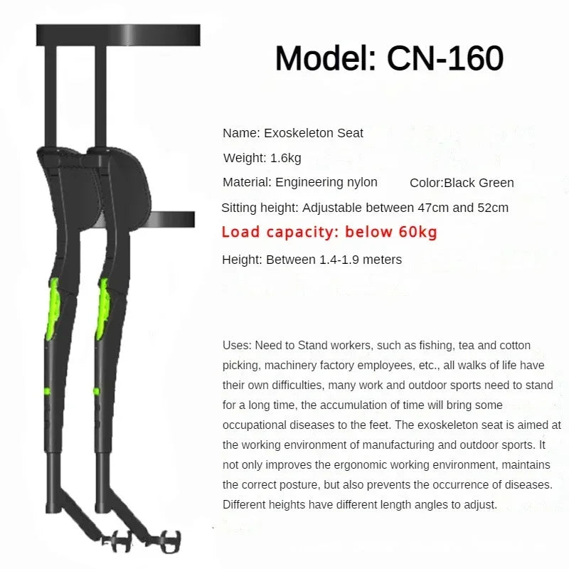 Exoskeleton Travel Multifunctional Seat Stool