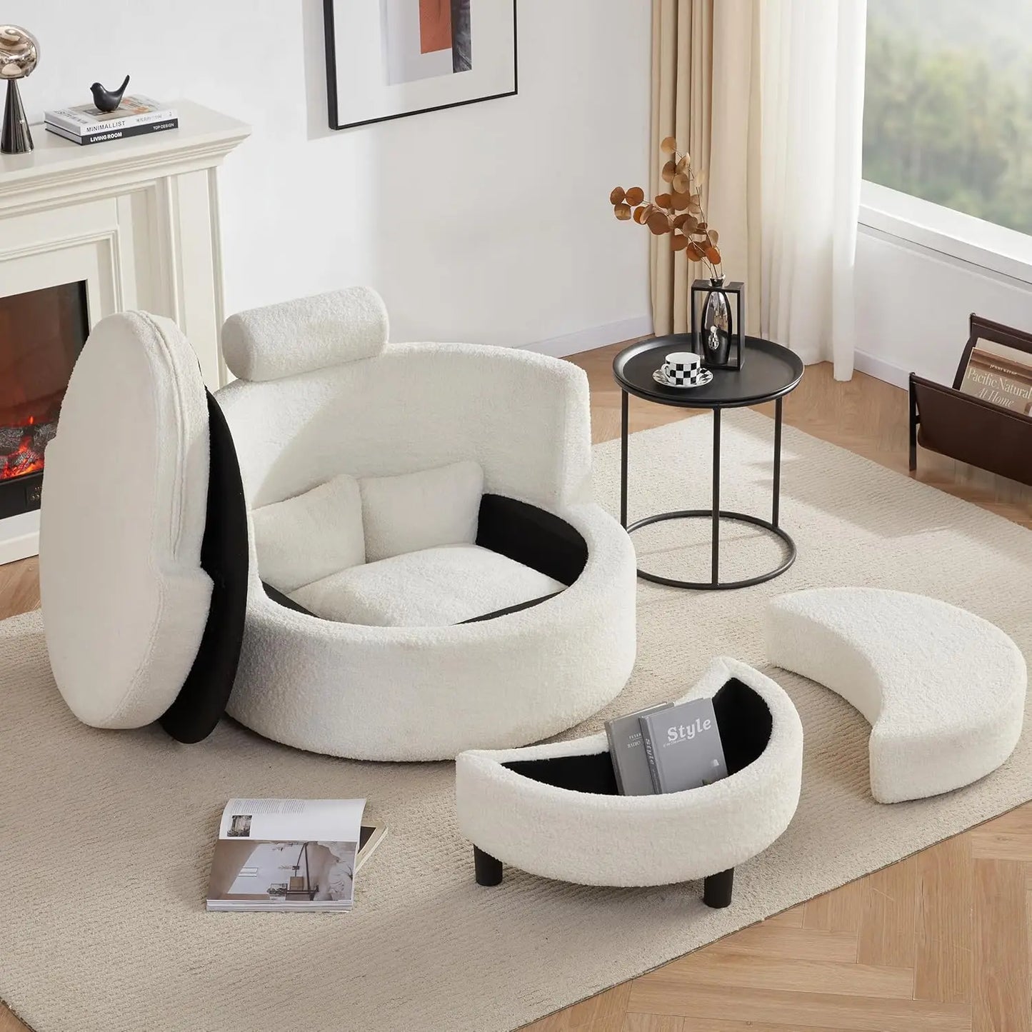 Rotatable Oversized Chair with Storage