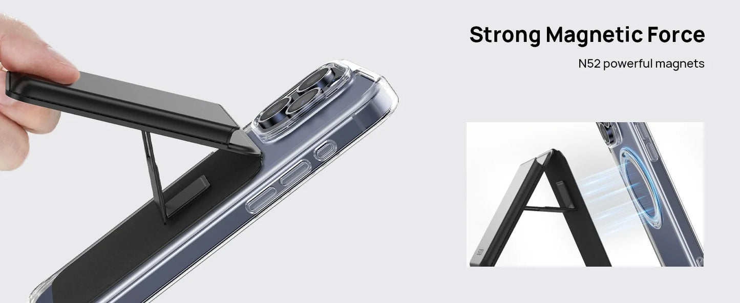 SODI Magnetic Card Holder for Phone Case Leather Wallet Stand for Tripod Foldable MagSafe Wallet for iPhone 16/15/14/13/12