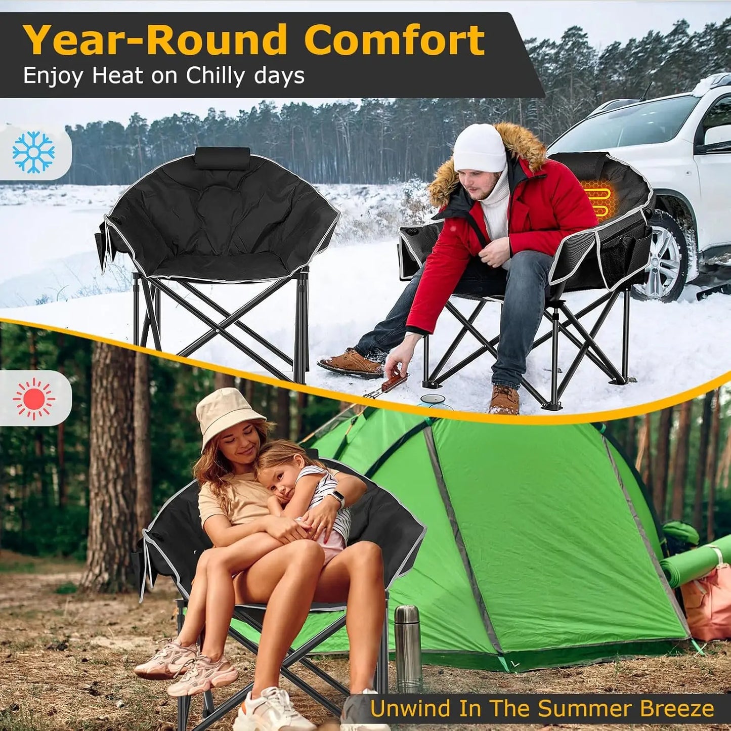 Oversized Chair with Dual Heating 3 level Zones
