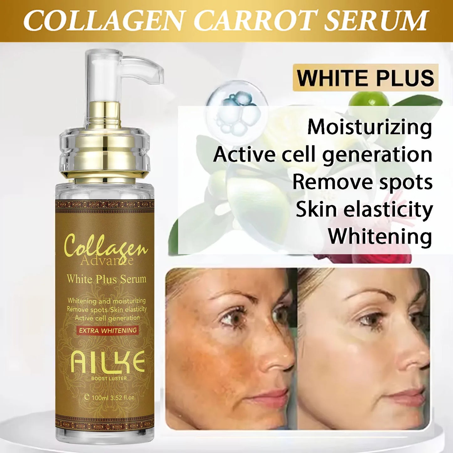 Brightening Body Lotion With Collagen, Carotene, Shea Butter, Moisturizing, Smoothing Increase Skin Radiance, For All Skin Types