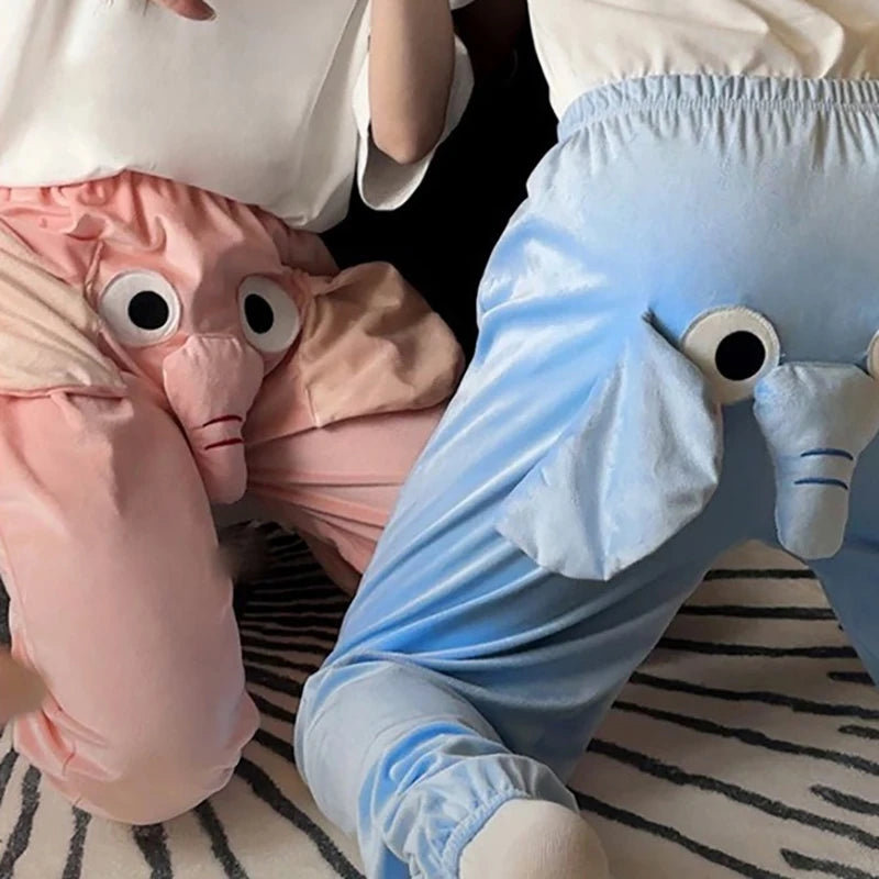 Couple Pajama Pants With A Ringing Elephant Trunk