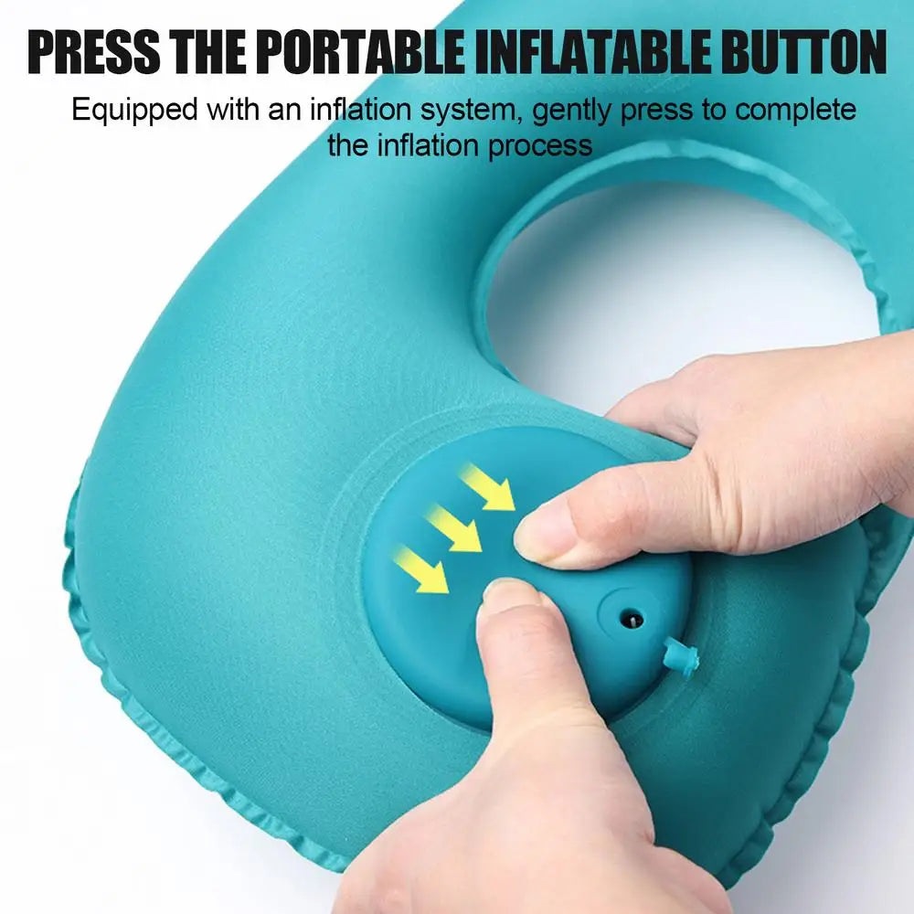 Inflatable Neck Pillow U-Shaped Neck Support Pillow Comfortable Pillow Portable Neck Protector For Travel Airplane Car