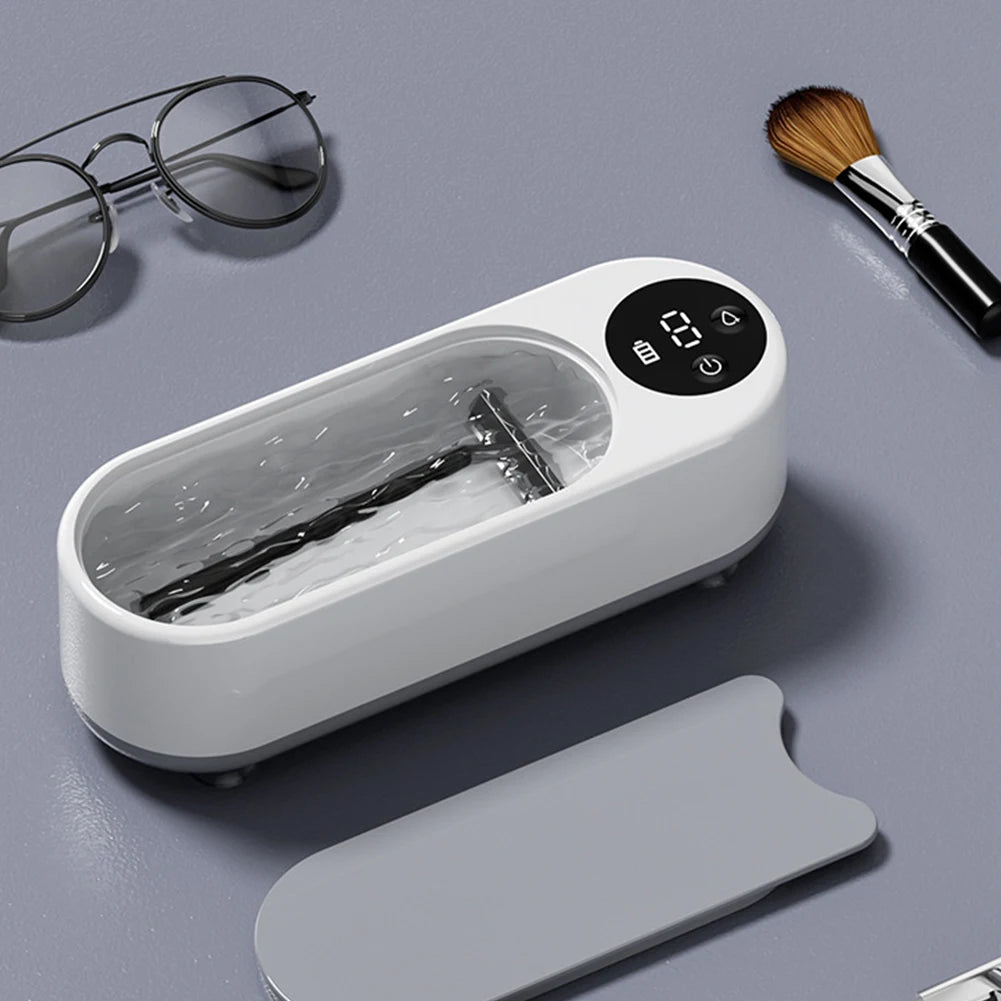 Ultrasonic Eyeglass Washing Tool Portable Glasses Cleaner Multifunctional High Frequency Vibration for Retainer Eyeglass Watches