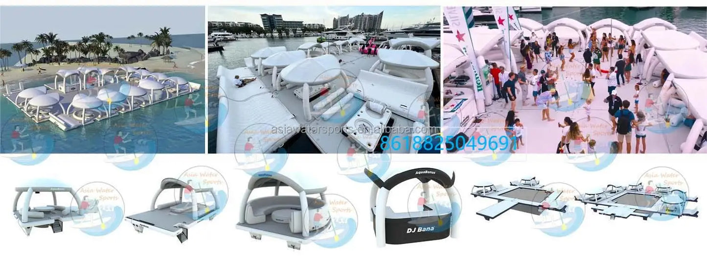Custom Inflatable Floating Wave Loading Dock, Inflatable Jet Ski Dock Inflatable Water Platform